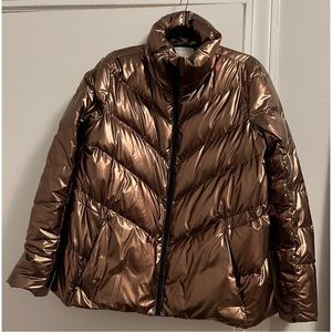 Athleta lofty metallic down jacket